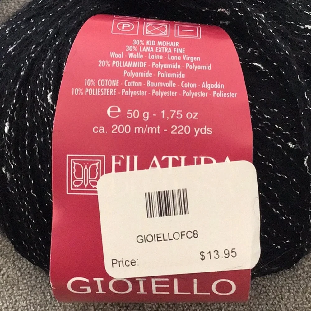 Filatura de Crosa Gioiello Black and Silver Yarn